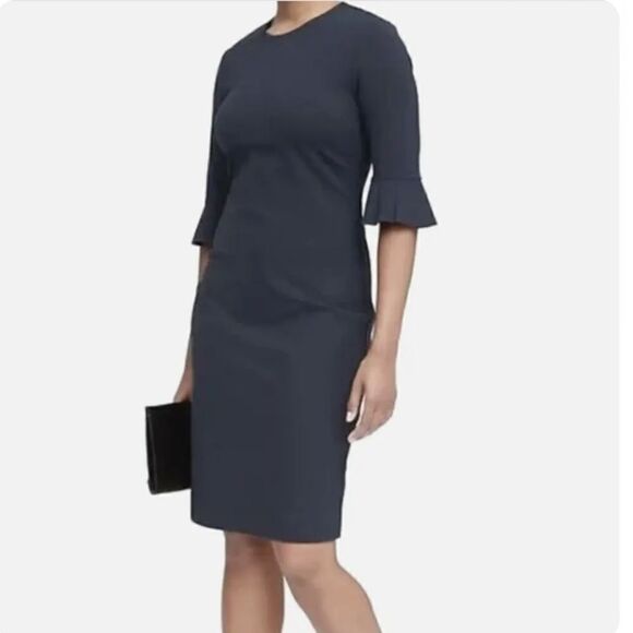 Banana Republic Plum Flutter Sleeve Shift Dress - Picture 2 of 6